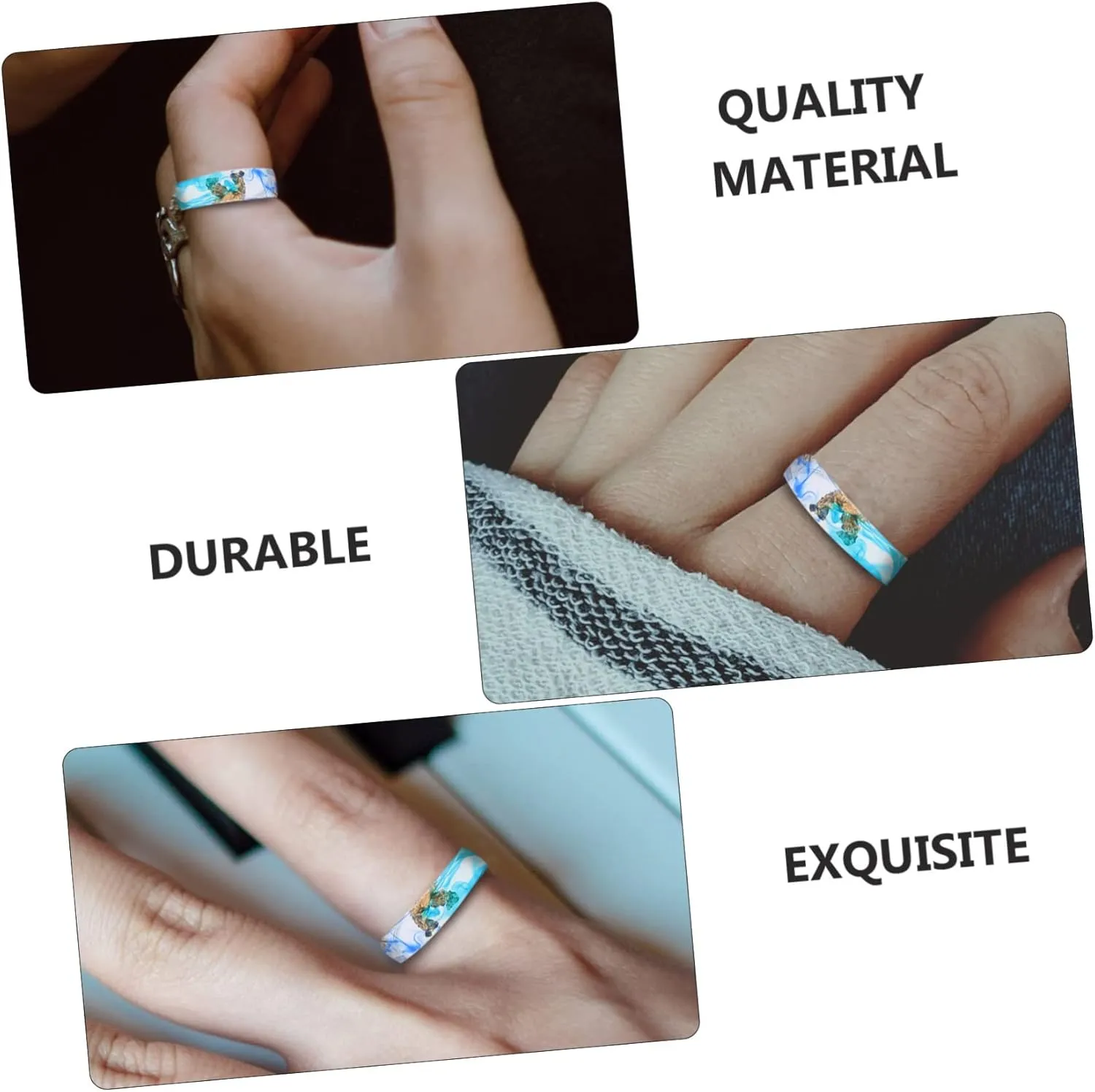 1pc Resin Ring Gold Foil Ring Resin Craft Ring Finger Jewelry Decor Ring Jewelry Finger Ring Jewelry