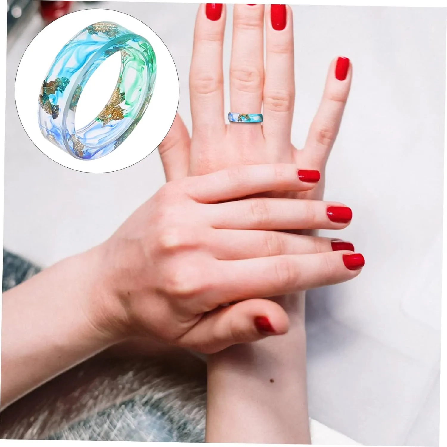 1pc Resin Ring Gold Foil Ring Resin Craft Ring Finger Jewelry Decor Ring Jewelry Finger Ring Jewelry