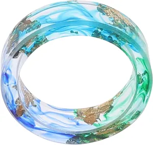 1pc Resin Ring Gold Foil Ring Resin Craft Ring Finger Jewelry Decor Ring Jewelry Finger Ring Jewelry