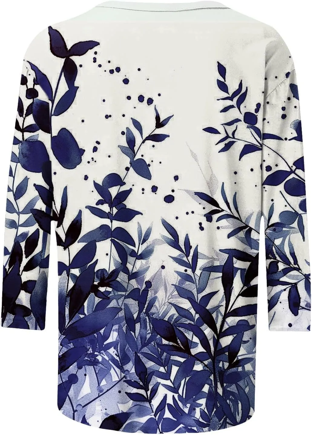 3/4 Sleeve Tops for Women Summer Butterfly Floral Paisley Print Tees Shirt Trendy Ladies Blouse Dressy Casual Clothing