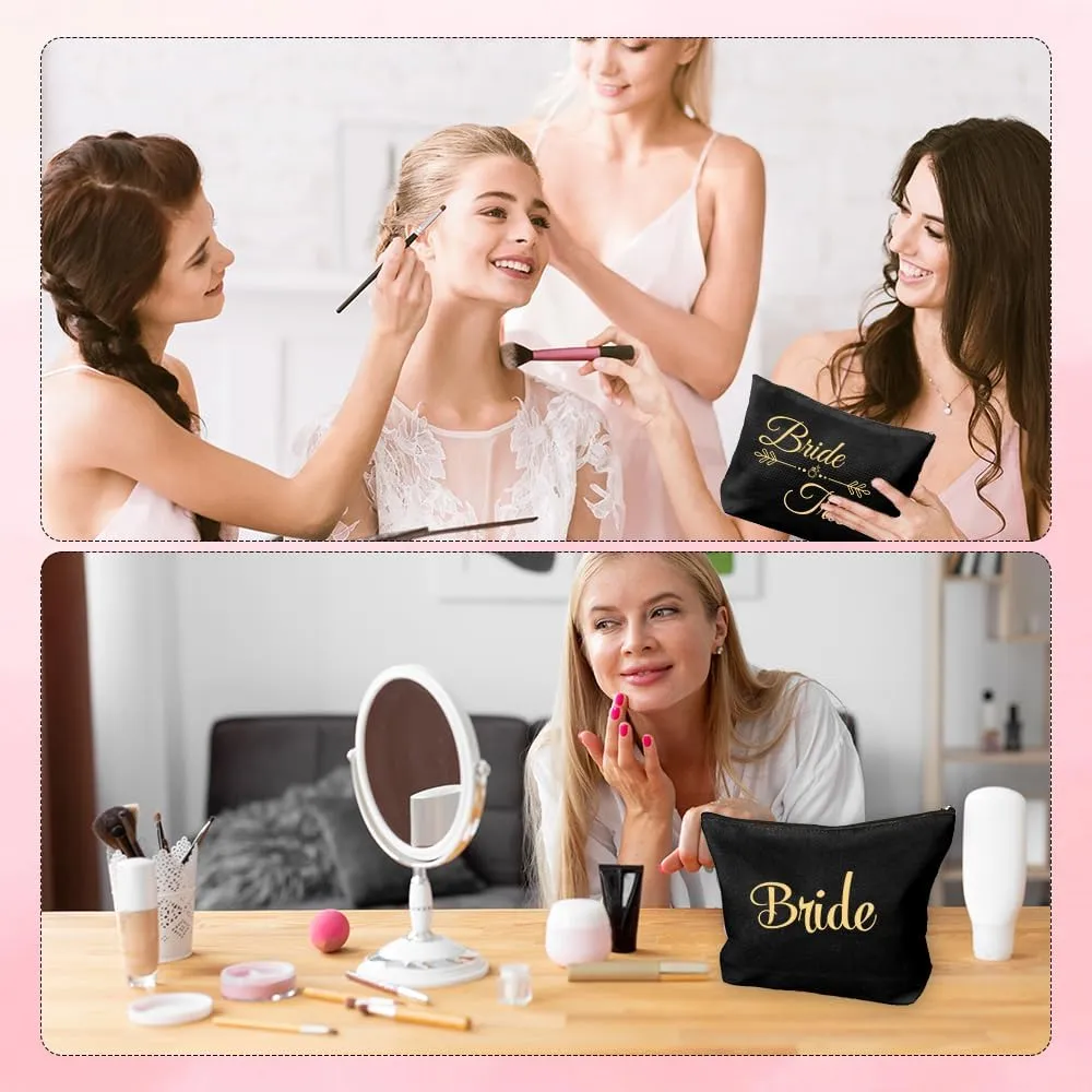 6 Pcs Bride to be Gifts,Bridal Shower Engagement Accessories Gifts for Bride,Bridesmaid Makeup Bag,Bridal Party Gifts,Bride Gift Ideas,Bridesmaids Gifts for Wedding Day,Bachelorette Gifts for Bride