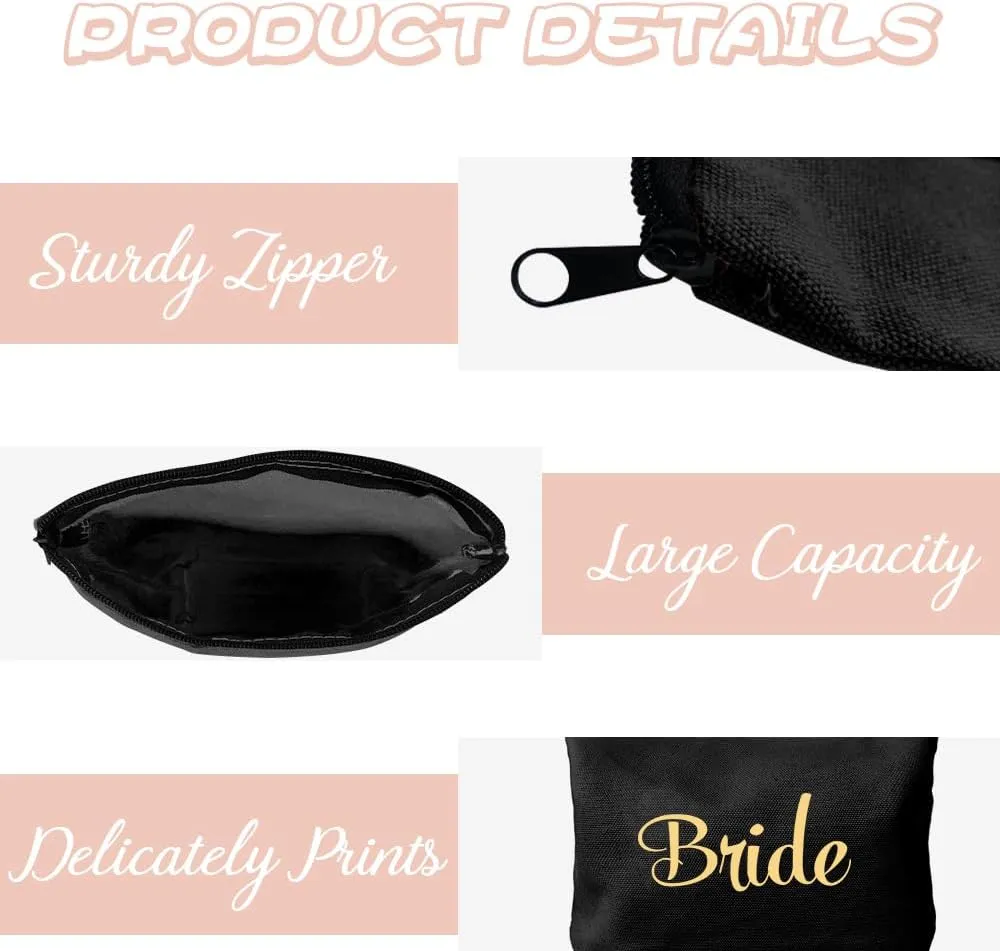 6 Pcs Bride to be Gifts,Bridal Shower Engagement Accessories Gifts for Bride,Bridesmaid Makeup Bag,Bridal Party Gifts,Bride Gift Ideas,Bridesmaids Gifts for Wedding Day,Bachelorette Gifts for Bride