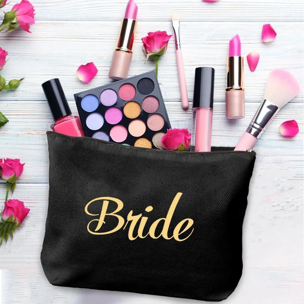 6 Pcs Bride to be Gifts,Bridal Shower Engagement Accessories Gifts for Bride,Bridesmaid Makeup Bag,Bridal Party Gifts,Bride Gift Ideas,Bridesmaids Gifts for Wedding Day,Bachelorette Gifts for Bride