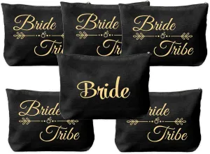 6 Pcs Bride to be Gifts,Bridal Shower Engagement Accessories Gifts for Bride,Bridesmaid Makeup Bag,Bridal Party Gifts,Bride Gift Ideas,Bridesmaids Gifts for Wedding Day,Bachelorette Gifts for Bride