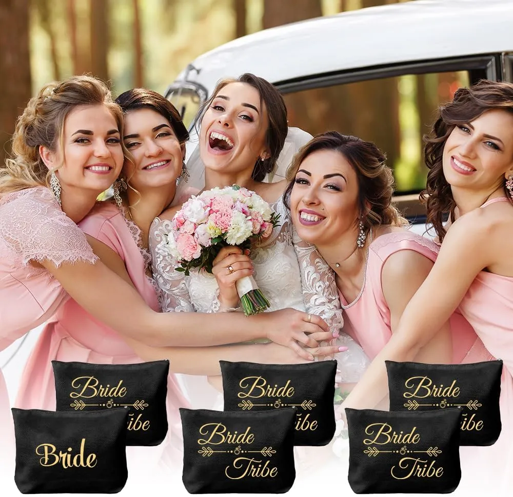 6 Pcs Bride to be Gifts,Bridal Shower Engagement Accessories Gifts for Bride,Bridesmaid Makeup Bag,Bridal Party Gifts,Bride Gift Ideas,Bridesmaids Gifts for Wedding Day,Bachelorette Gifts for Bride