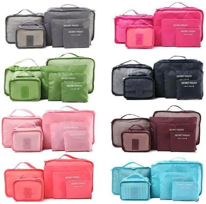 6pcs Travel Organizer Storage Bags Portable Travel Suitcases Organizer Travel Bag for Women Luggage Organizer Clothes Shoes Bag