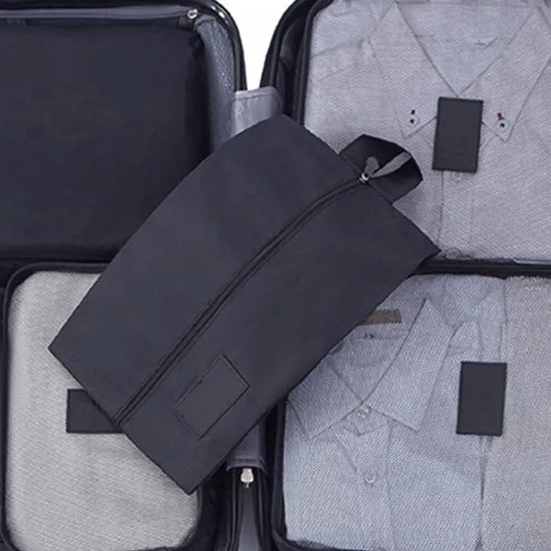7 Set Packing Cubes Oxford Cloth Luggage Packing Cubes Durability Longevity Firm Durability for Travel (Black)
