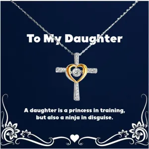 A daughter is a princess in training, but. Daughter Cross Dancing Necklace, Epic Daughter Gifts, Jewelry For Daughter from Mom, Funny jewelry, Funny jewelry gifts, Jewelry gifts for her, Jewelry gifts