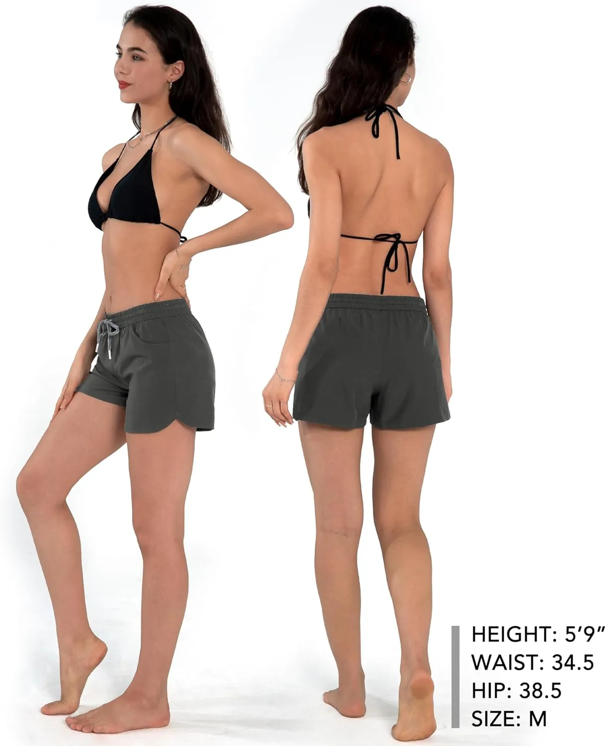 Actleis Womens Swim Shorts UPF50  Board Shorts Quick Dry Beach Shorts Drawstring Sports Summer Bottom