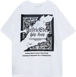 Aelfric Eden Men's Graphic Tees Oversized T Shirts Unisex Vintage Print T-Shirts Casual Trendy Summer Tops