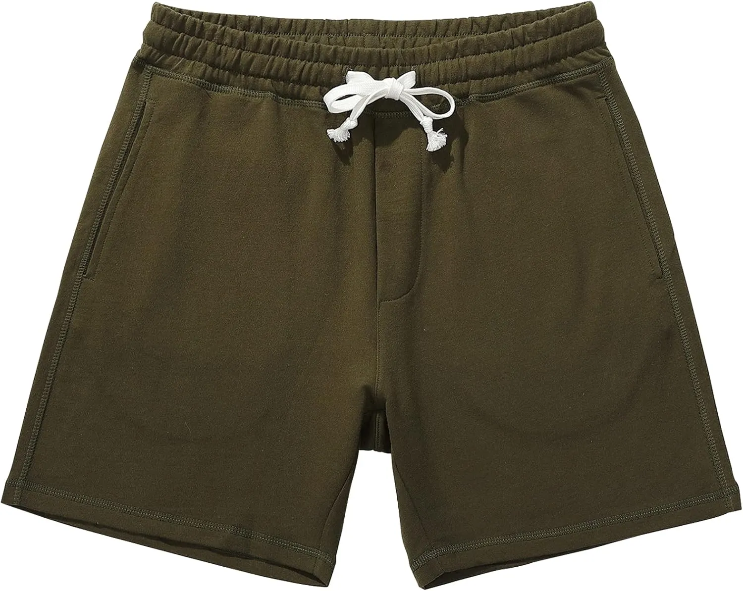 AMY COULEE Mens Athletic Workout Shorts 5.5" Cotton Casual Shorts Elastic Waist Joggers Sports Sweat Shorts