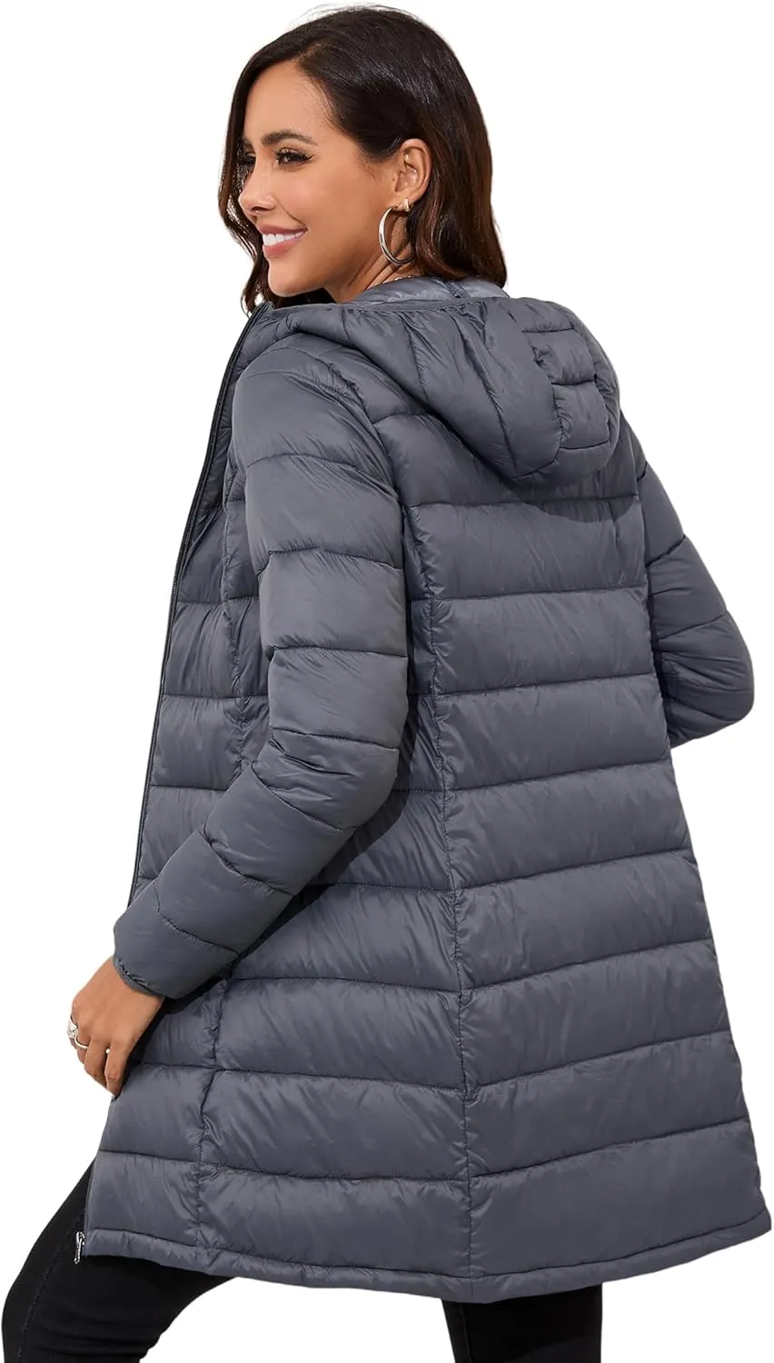 ANOTHER CHOICE Women Packable Puffer Jacket Lightweight Hooded Puffy Jacket