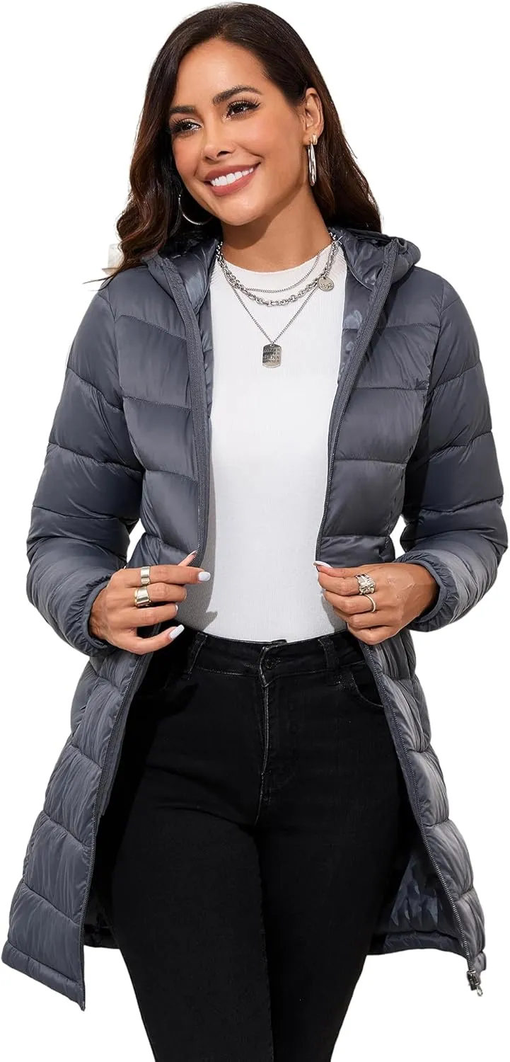 ANOTHER CHOICE Women Packable Puffer Jacket Lightweight Hooded Puffy Jacket