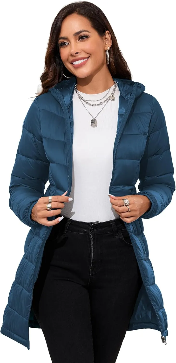 ANOTHER CHOICE Women Packable Puffer Jacket Lightweight Hooded Puffy Jacket