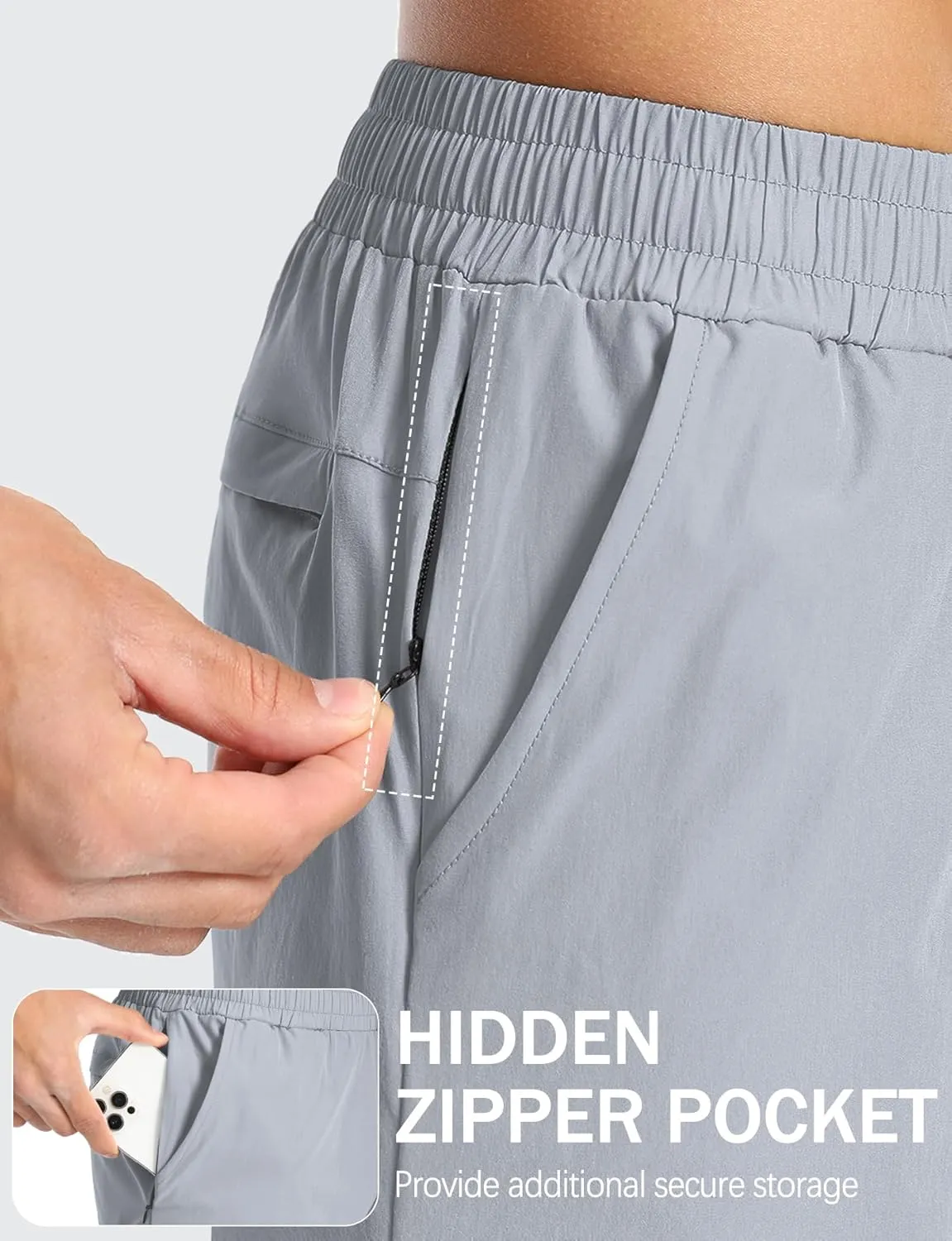 Aolesy Mens Athletic Shorts 7 Quick Dry Gym Running Shorts with Zipper Pockets Lightweight Workout Shorts