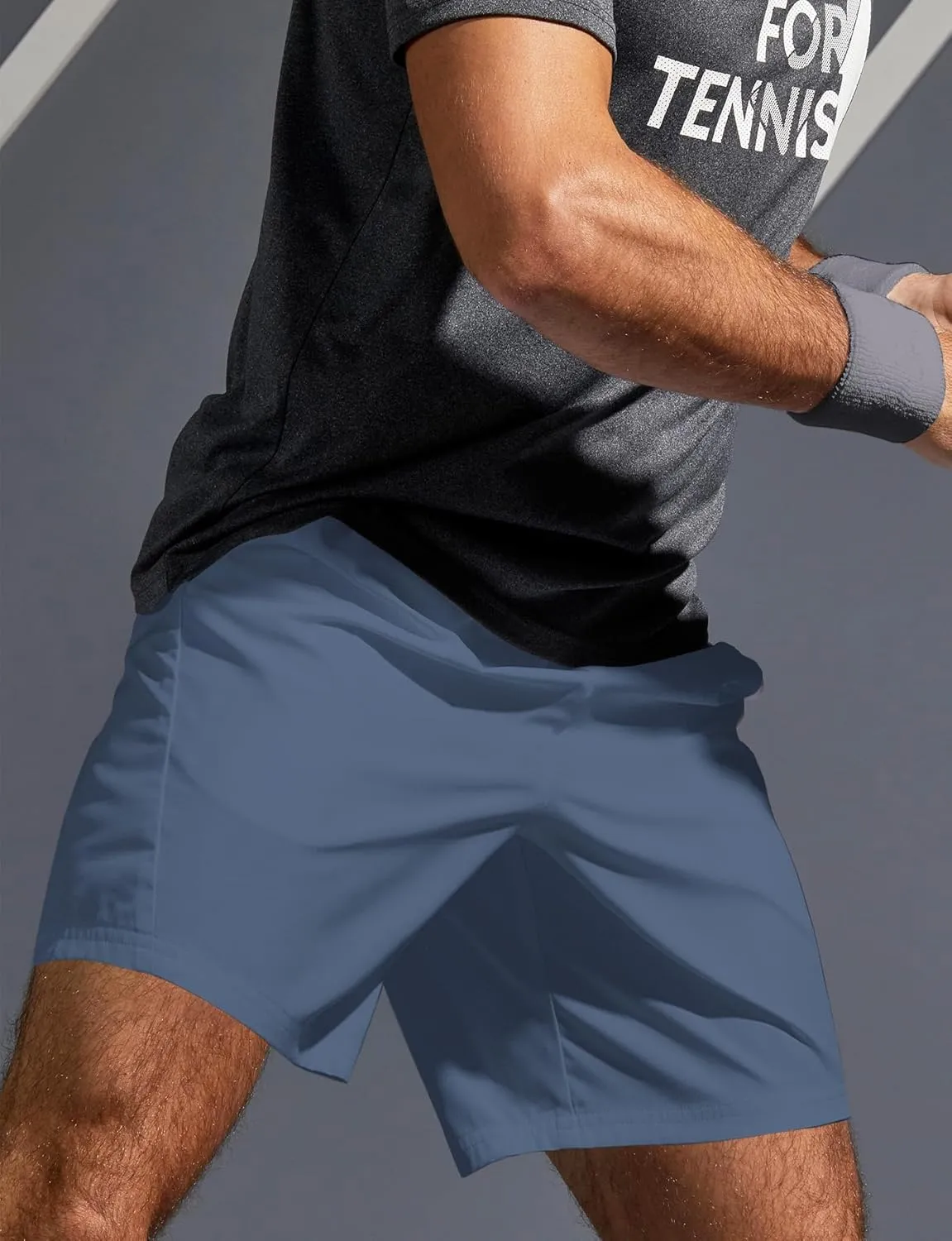 Aolesy Mens Athletic Shorts 7 Quick Dry Gym Running Shorts with Zipper Pockets Lightweight Workout Shorts