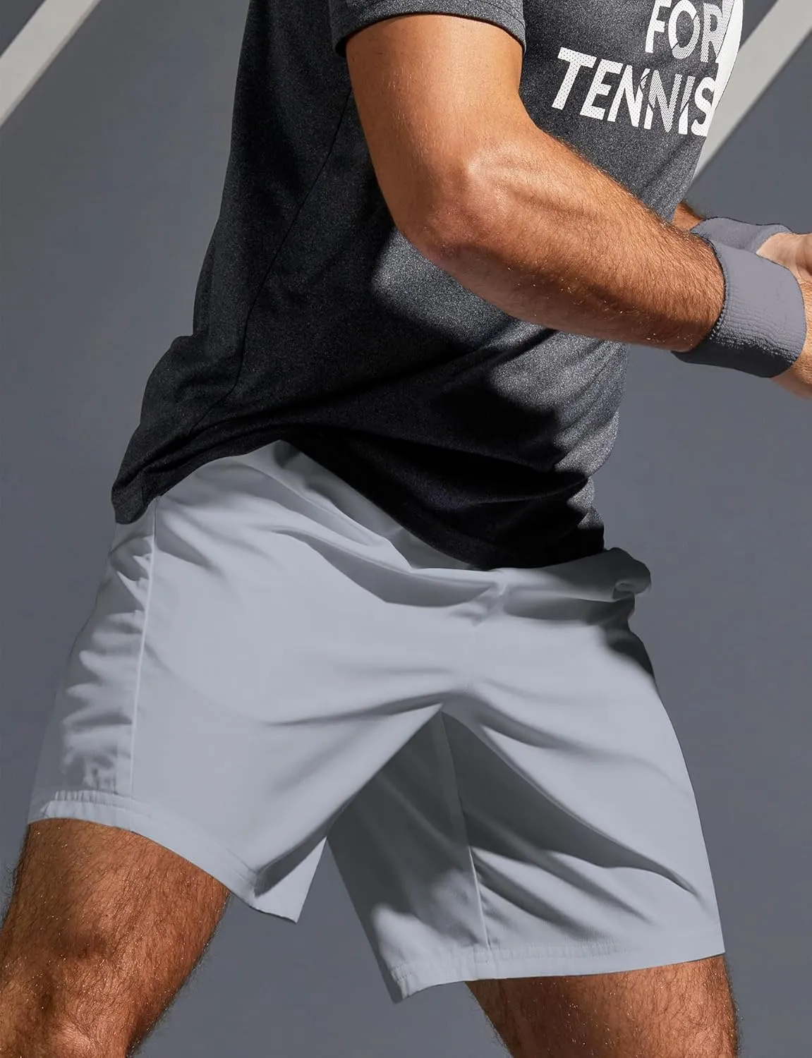 Aolesy Mens Athletic Shorts 7 Quick Dry Gym Running Shorts with Zipper Pockets Lightweight Workout Shorts