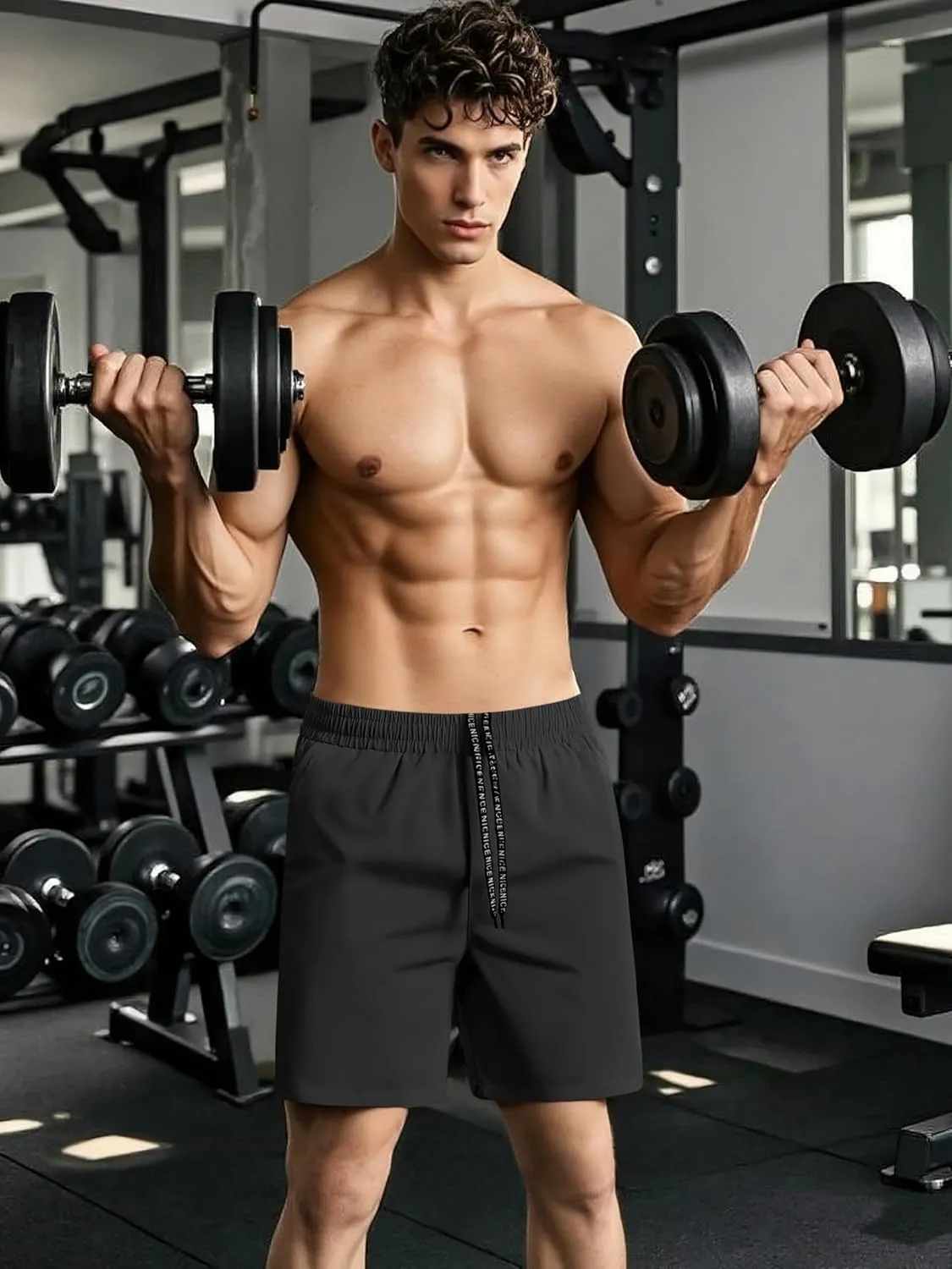 Aolesy Mens Athletic Shorts 7 Quick Dry Gym Running Shorts with Zipper Pockets Lightweight Workout Shorts
