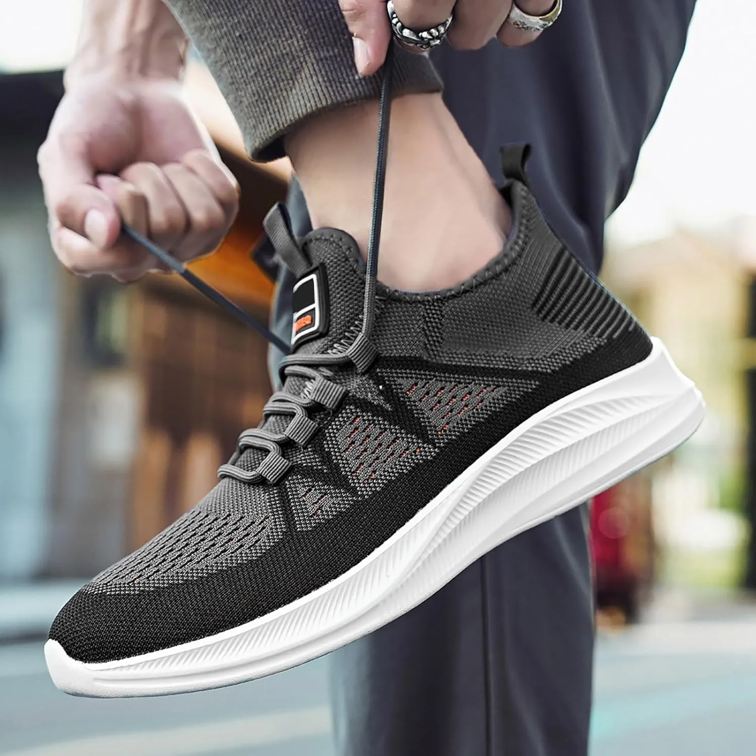 Arch Support Non Slip Minimalist Shoes for Men Comfortable Breathable Slip On Sneaker Comfortable Stretch Shoes