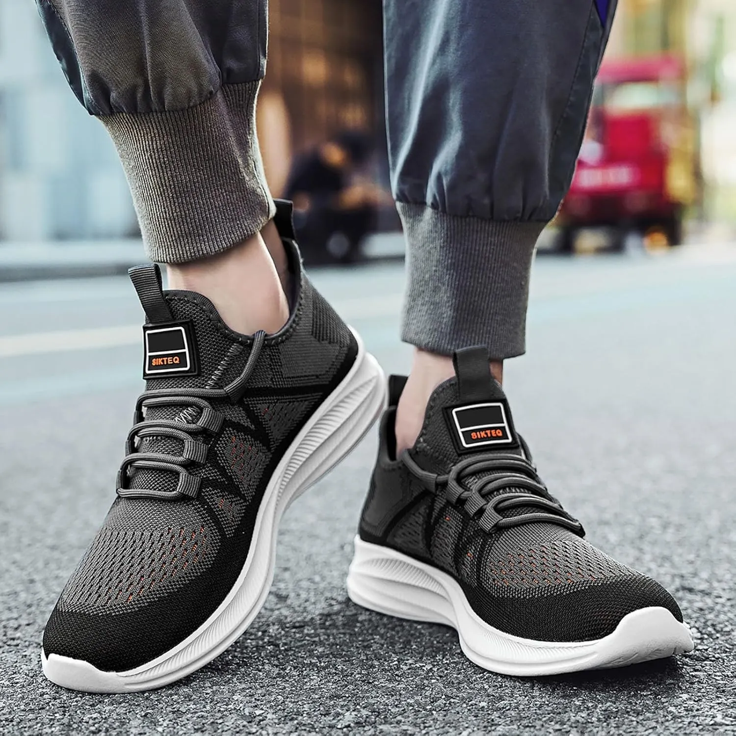Arch Support Non Slip Minimalist Shoes for Men Comfortable Breathable Slip On Sneaker Comfortable Stretch Shoes