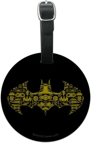 Batman Batman Icons Logo Round Leather Luggage Card Suitcase Carry-On ID Tag