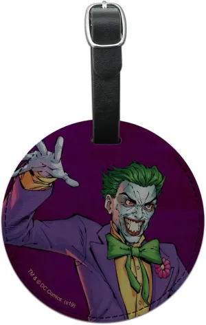 Batman Joker Character Round Leather Luggage Card Suitcase Carry-On ID Tag