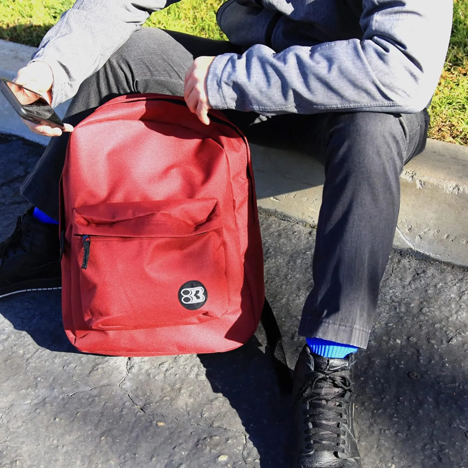 BAZIC School Backpack 16" Burgundy, Lightweight School Bag Padded Back & Adjustable Strap for Students, Travel Bag Fit A4 Notebook, 12-Pack