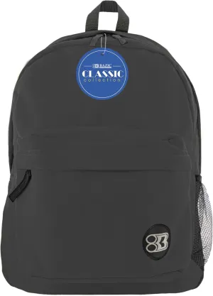 BAZIC School Backpack 17" Black, Lightweight School Bag Padded Back & Adjustable Strap for Students, Travel Bag Fit A4 Notebook, 12-Pack