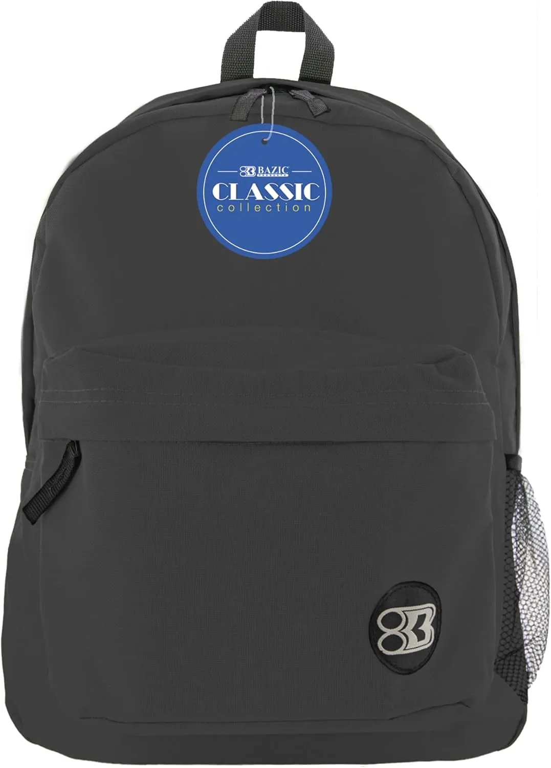 BAZIC School Backpack 17" Black, Lightweight School Bag Padded Back & Adjustable Strap for Students, Travel Bag Fit A4 Notebook, 12-Pack