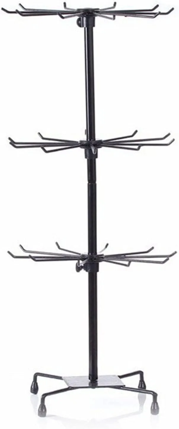 BestAlice Jewelry Rack, 3 Tier Rotating Jewelry Display Holder, Necklace Holder Rack Fashion Counter Jewelry Tree Stand, Adjustable Metal Jewelry Hold (black, 3Tier)