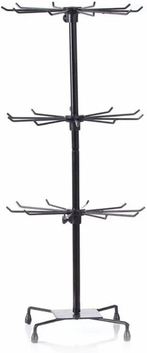 BestAlice Jewelry Rack, 3 Tier Rotating Jewelry Display Holder, Necklace Holder Rack Fashion Counter Jewelry Tree Stand, Adjustable Metal Jewelry Hold (black, 3Tier)