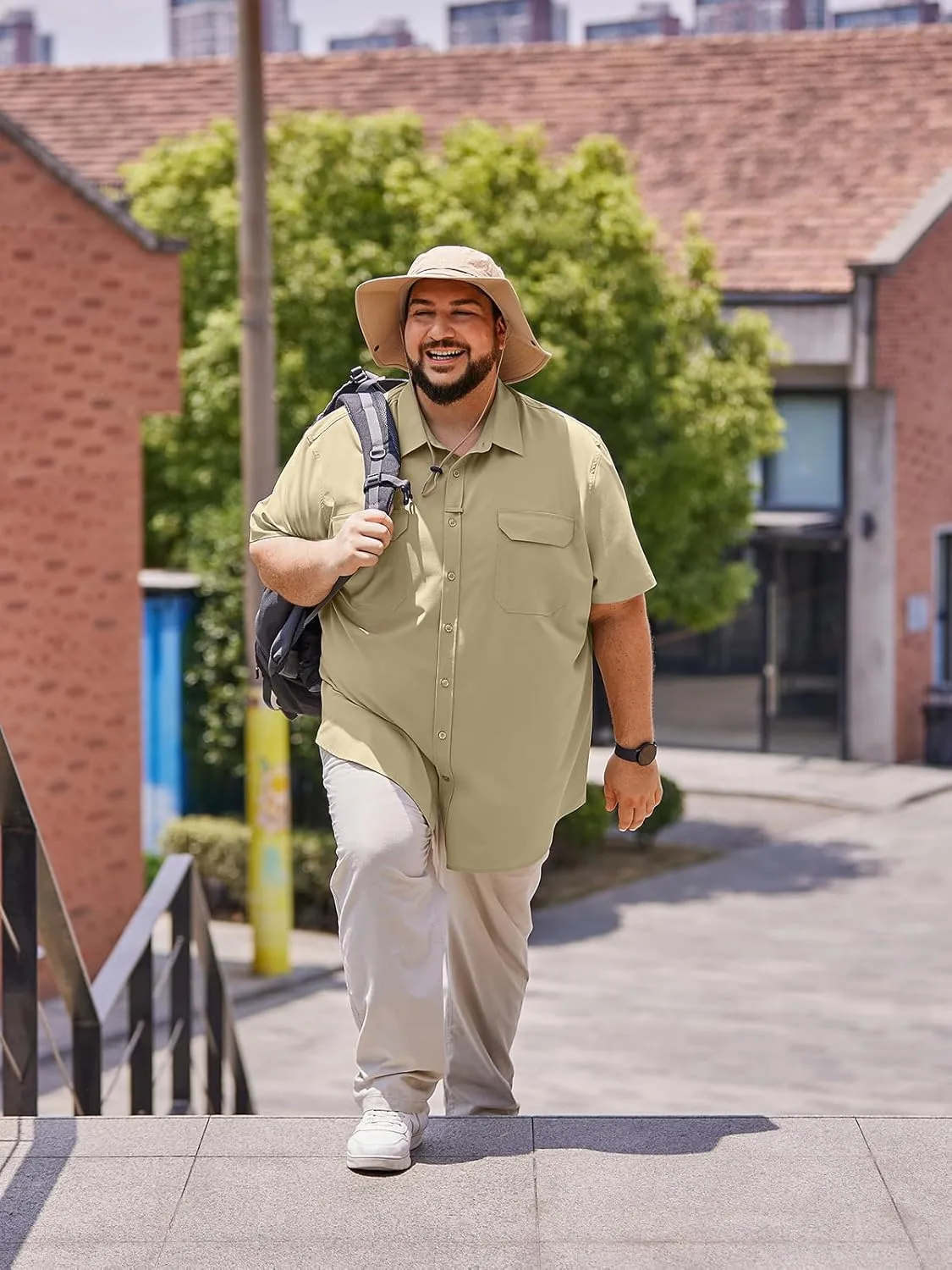 Big and Tall Mens Fishing Shirt UPF 50  Sun Protection Shirt SPF Quick Dry 2XL-6XL