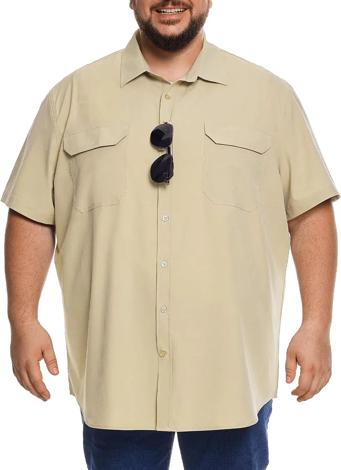 Big and Tall Mens Fishing Shirt UPF 50  Sun Protection Shirt SPF Quick Dry 2XL-6XL