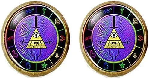 Bill Cipher Wheel Cufflinks Handmade Jewelry Art Picture Jewelry