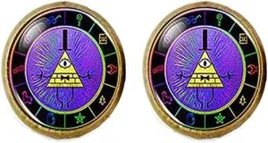 Bill Cipher Wheel Cufflinks Handmade Jewelry Art Picture Jewelry