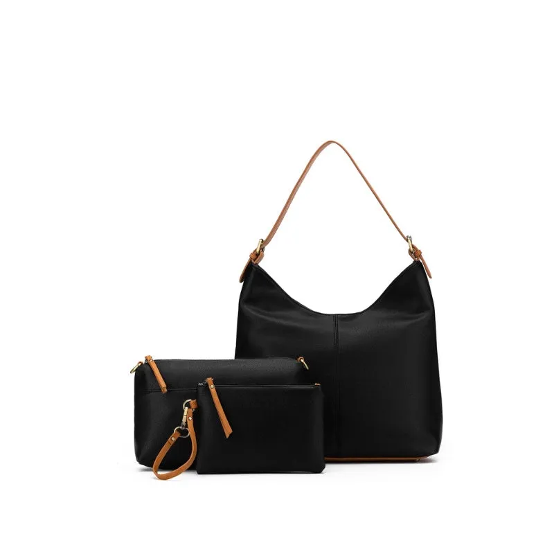 Black Caviar Designs | Blair 3-Piece Handbag Set - Black