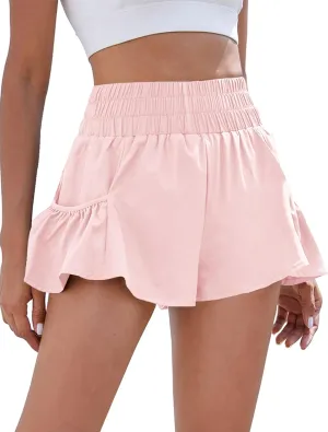BMJL Womens High Waisted Shorts Athletic Running Shorts Workout Gym Quick Dry Flowy Shorts with Pockets