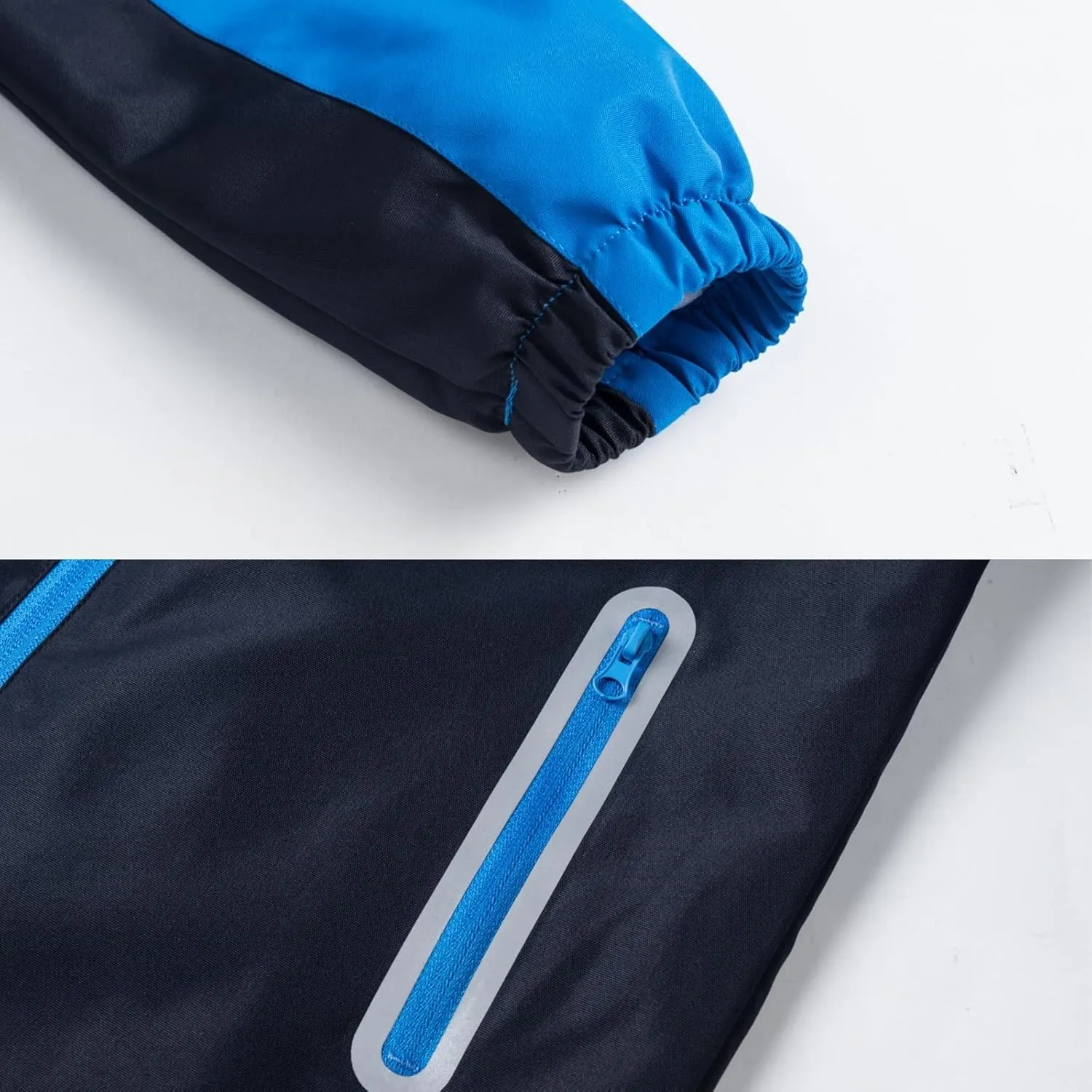 Boys Rain Jacket with Detachable Hood Lightweight Raincoats for Kids