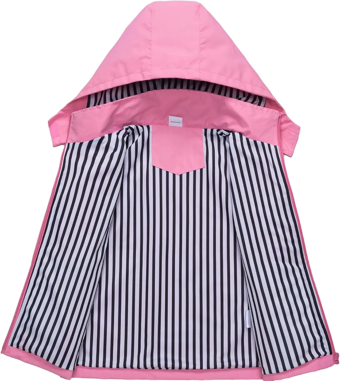 Boys Rain Jacket with Detachable Hood Lightweight Raincoats for Kids