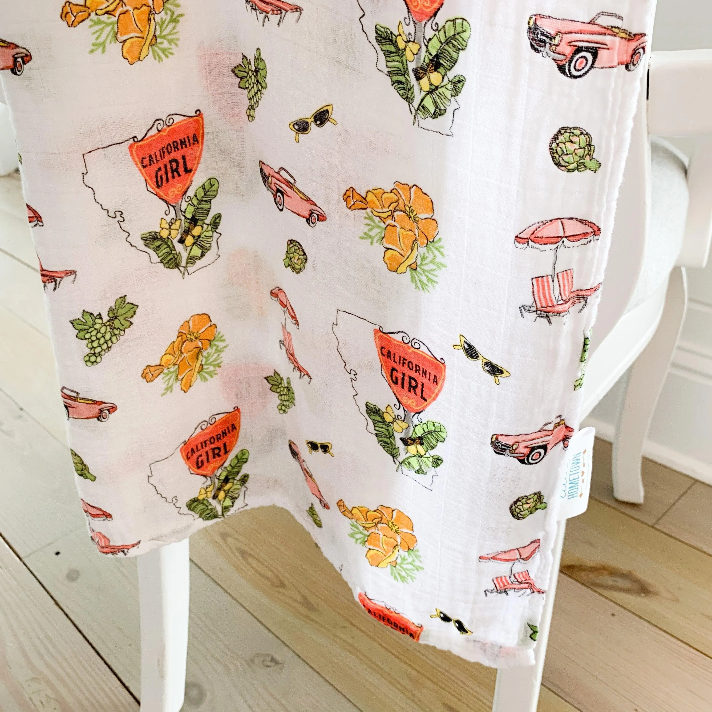 California Baby Girl Muslin Swaddle Blanket