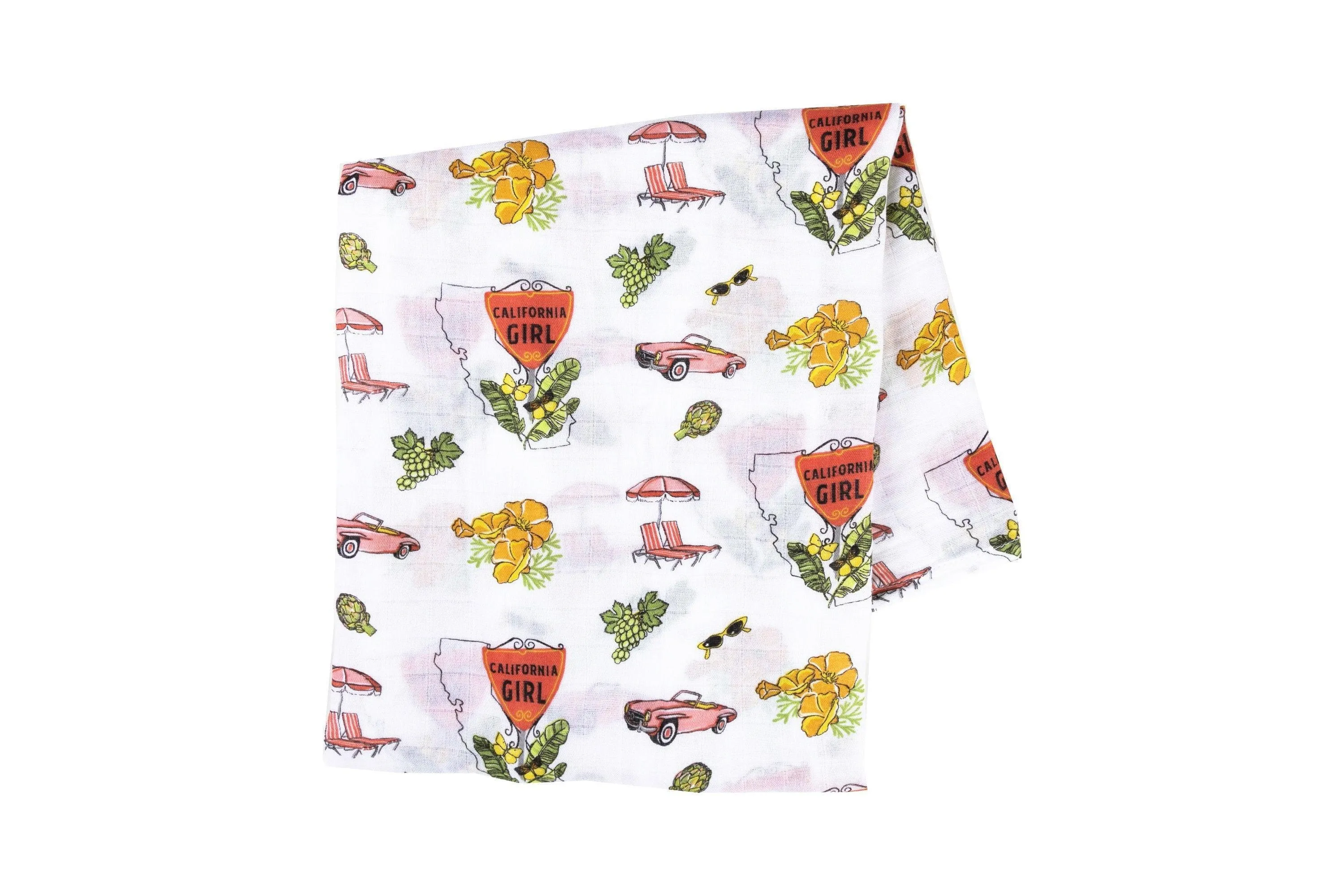 California Baby Girl Muslin Swaddle Blanket