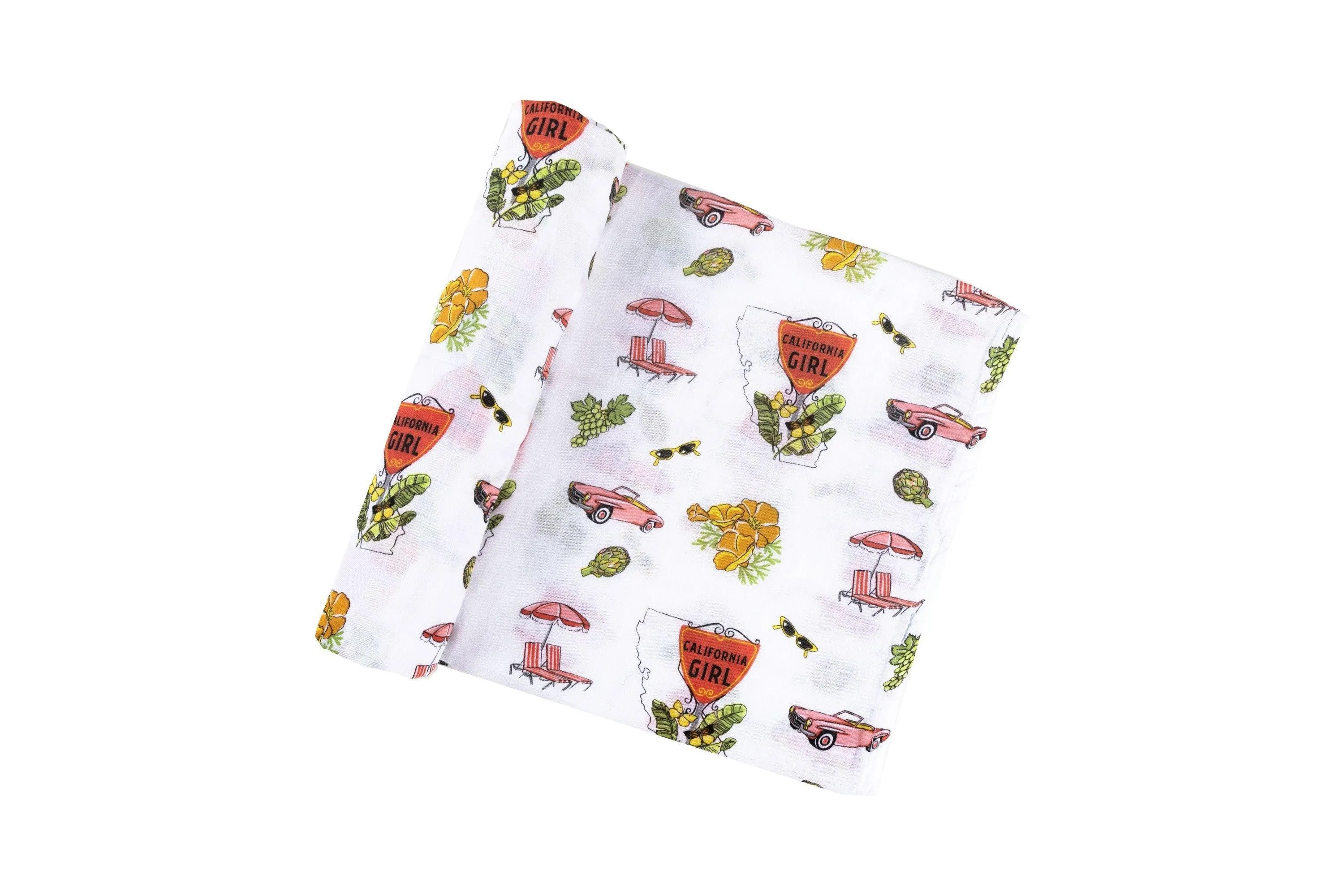 California Baby Girl Muslin Swaddle Blanket