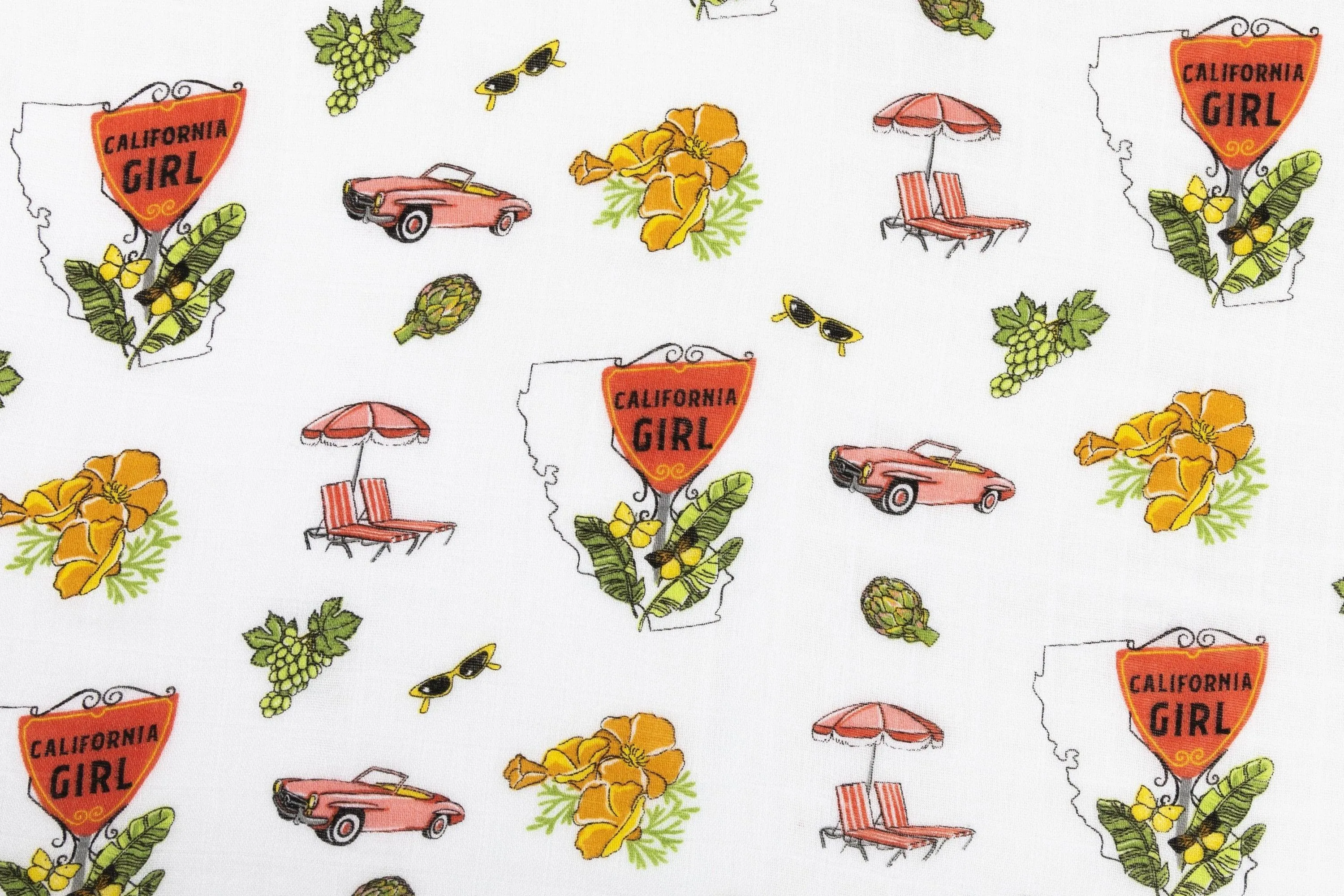 California Baby Girl Muslin Swaddle Blanket