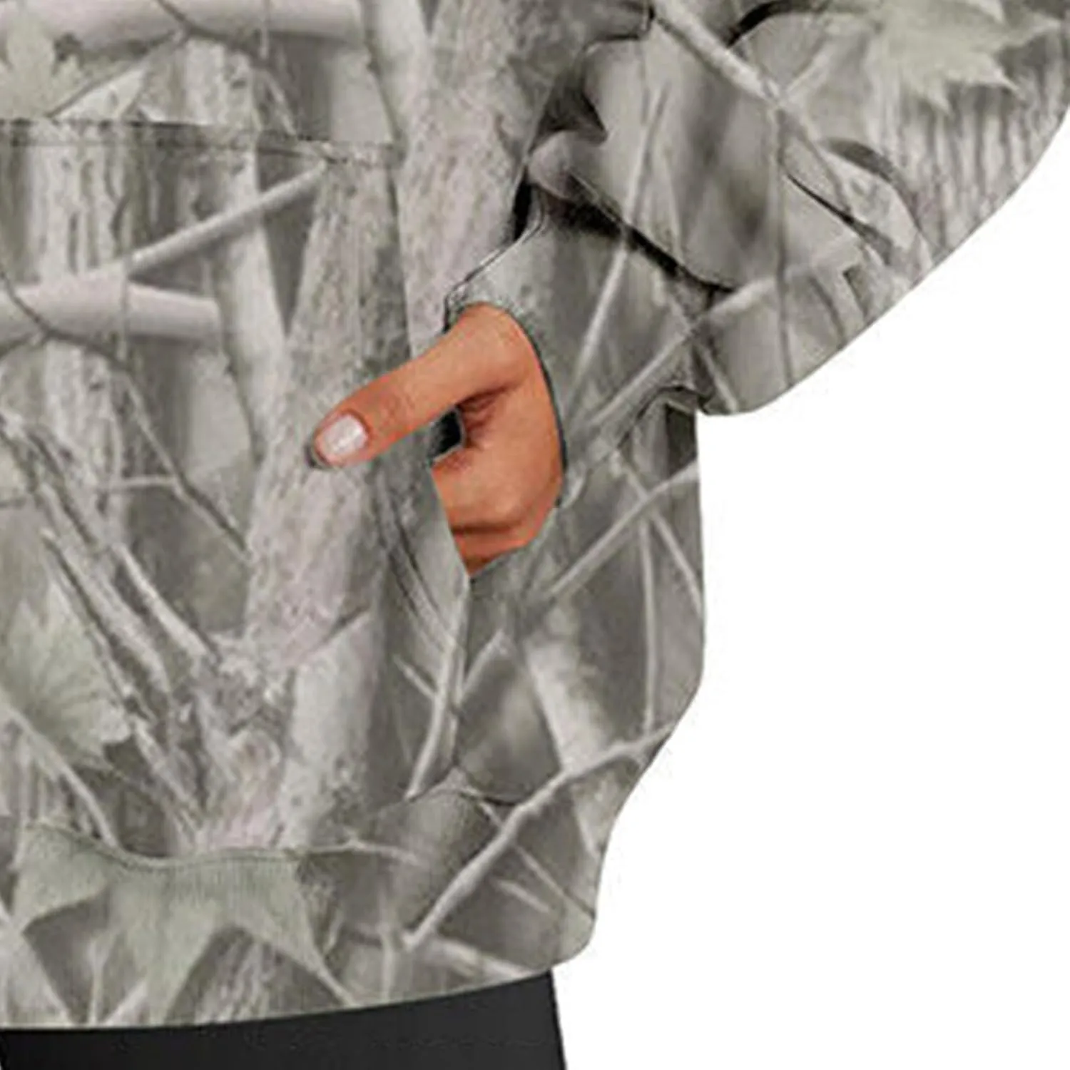Camo Hoodie for Women Fleece Oversized Maple-Leaf Long Sleeve Sweatshirt Fall Pullover Hoodies with Kangaroo Pocket