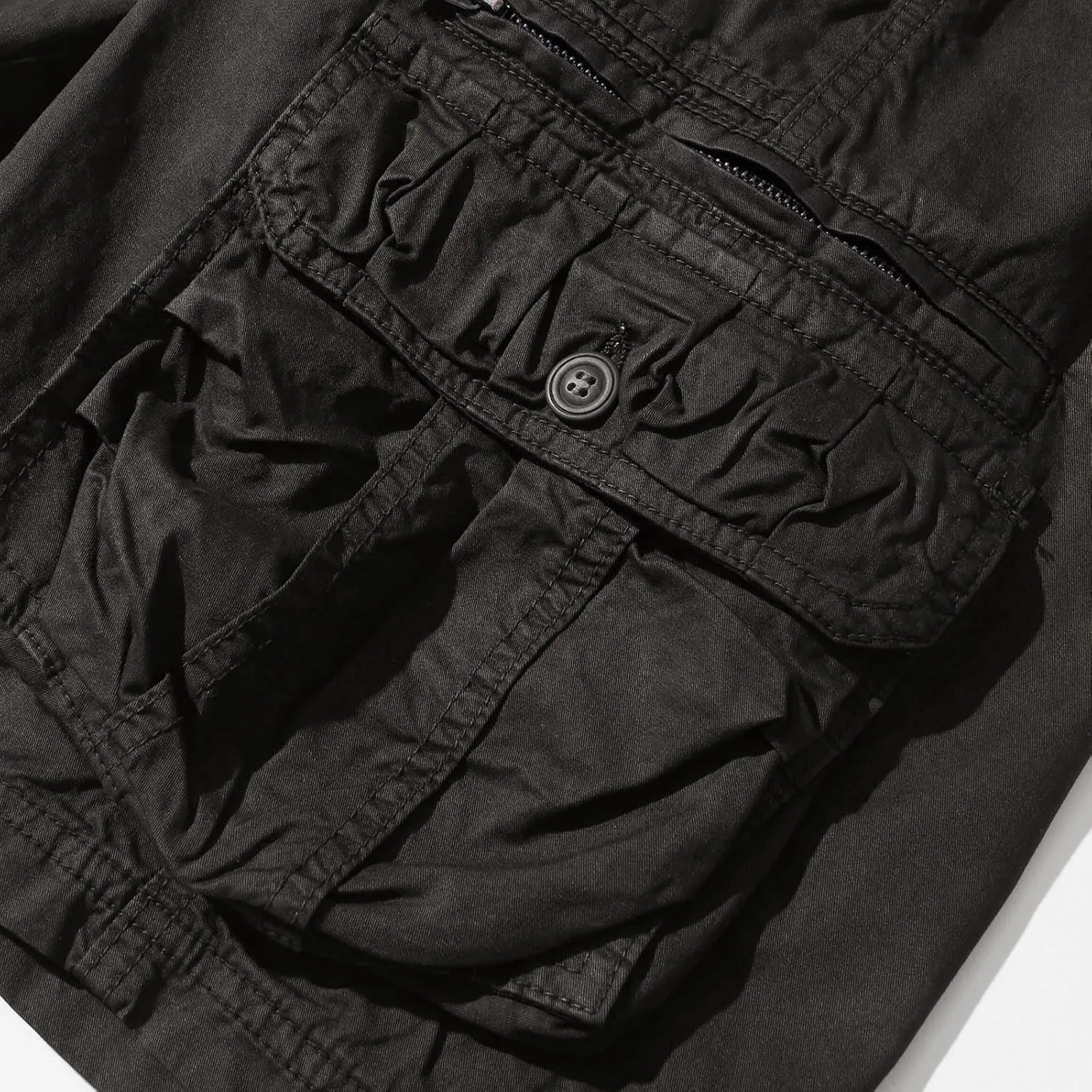 Cargo Shorts for Men Flat Front Summer Outdoors Workwear Slim Fit Trousers Multi Pockets Zipper Straight Leg Shorts