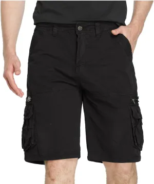 Cargo Shorts for Men Flat Front Summer Outdoors Workwear Slim Fit Trousers Multi Pockets Zipper Straight Leg Shorts