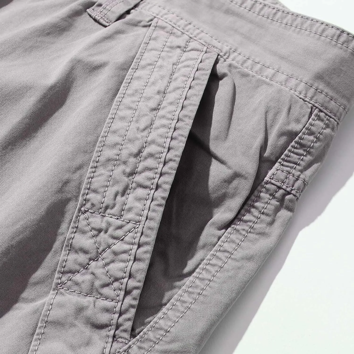 Cargo Shorts for Men Flat Front Summer Outdoors Workwear Slim Fit Trousers Multi Pockets Zipper Straight Leg Shorts
