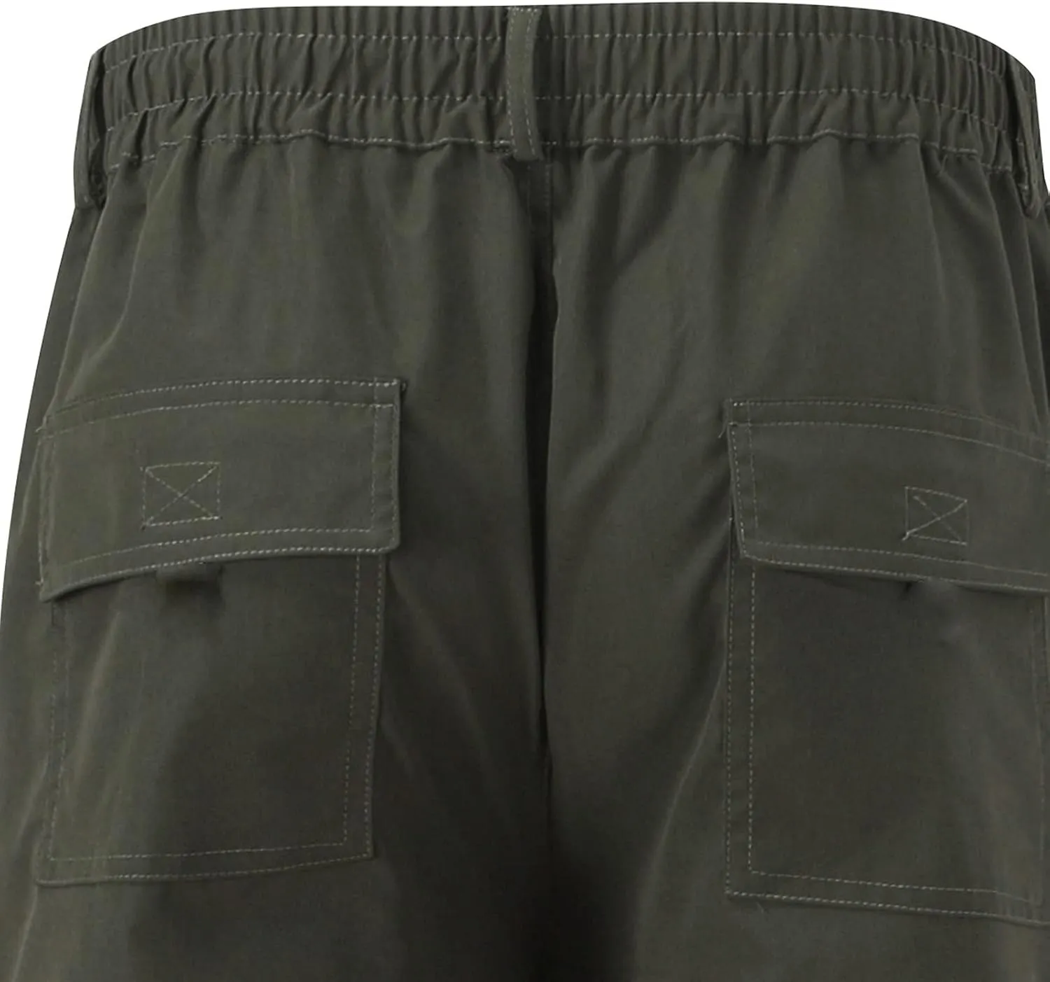 Cargo Work Pant Mens Elastic Waist Casual Lounge Pants Beach Walking Running Sweatpants Loose Joggers