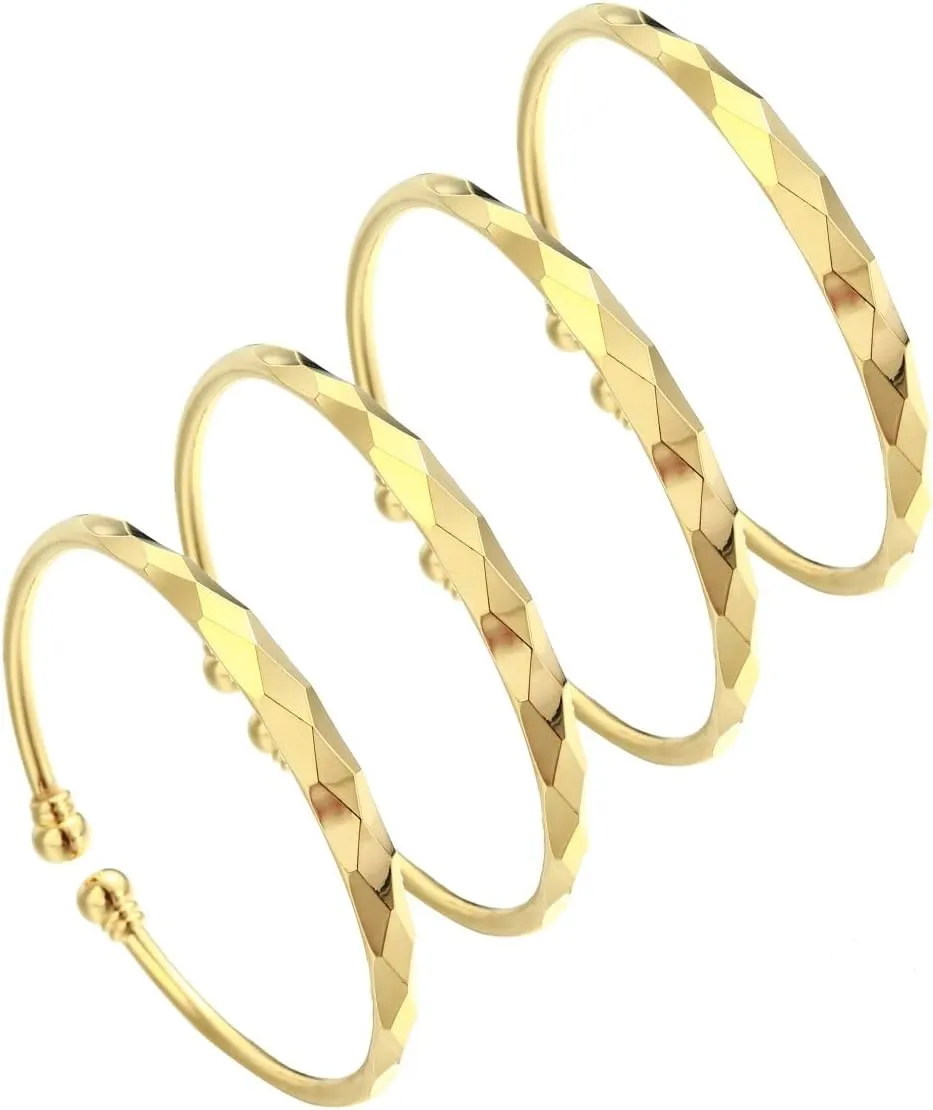 CB Gold Jewelry 4pcs Ethiopian Jewelry Bangles Dubai Gold Jewelry Bangles For African Bangles Bracelets, G373