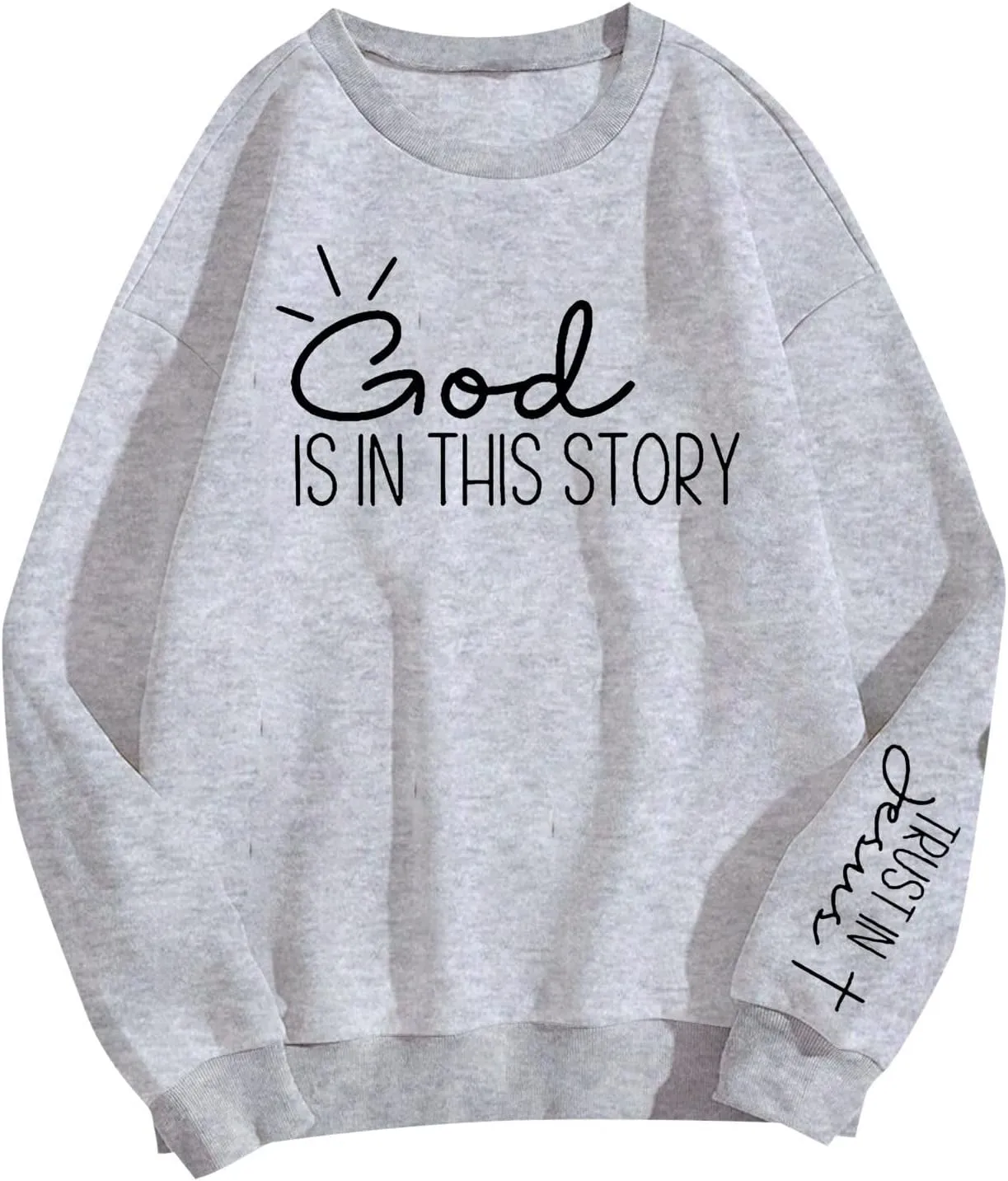 Christian Sweatshirts for Women God is Still Writing Your Story Long Sleeve Shirt Crewneck Sweatshirts